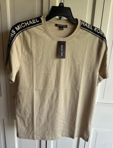 NWT $69.50 MICHAEL KORS SHOULDER LOGO T-SHIRT SIZE MED - Picture 1 of 5