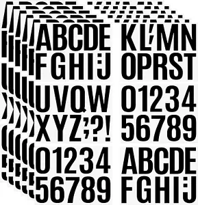 258 Pcs Waterproof 4-Inch Self-Adhesive Vinyl Stickers - Black Alphabet & Number - Picture 1 of 9