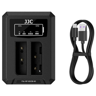 JJC NP-95 USB Dual Battery Charger Rechargeable for Fujifilm XF10 X70 X30 X100S - Image 1 of 4