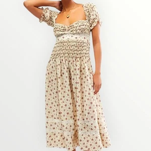 Free People Floral Print Midi Dress- Size 12- Beige Multi- BNWT, Rrp £120 - Picture 1 of 11