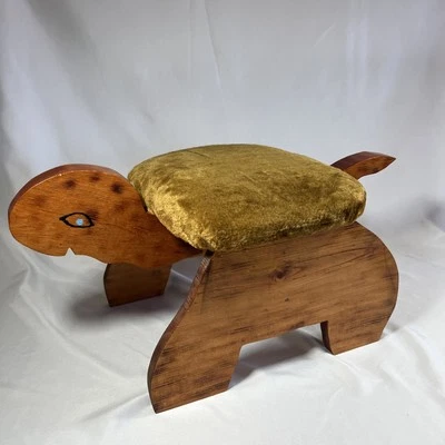 Reposapiés de tortuga de madera vintage cojín dorado arte popular hecho a mano ENVÍO GRATUITO Foto 1 de 4