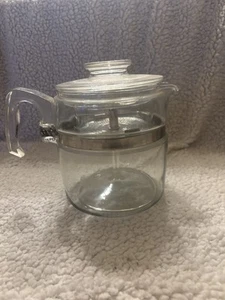Vintage Pyrex Flameware Glass Percolator Coffee Pot, 7756-B 6 Cup Complete Set - Picture 1 of 23