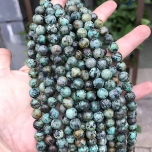 Natural African Turquoise Gemstone 4 MM Round Smooth Beads Strand 15.5" - Picture 1 of 4