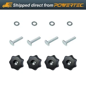 POWERTEC T-Track Knob Kit w/ 7 Star Threaded 1/4-20 Knobs,Bolts,Washers-4 Sets - Picture 1 of 8