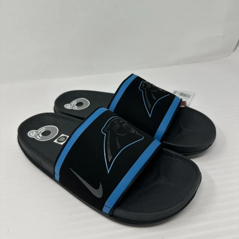 Nike Offcourt Slides Carolina Panthers Sandals Mens Size 9 NFL Football New Cover