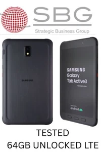 Samsung Galaxy Tab Active 3 Tablet 64GB Black | SM-T577U | Unlocked |A/B| LTE - Picture 1 of 1