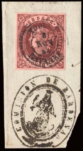 Navarra - Edi o 58 - 4 c.- Fragmento Mat Fech. Tp. II "Tudela"+ marca "Comisión - Imagen 1 de 1