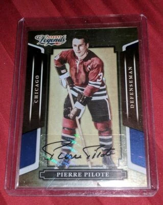 Donruss Sports Legends 2008 piloto Pierre azul automático/250 NHL Chicago raro firmado Foto 1 de 2
