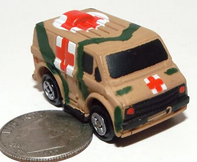 Small Micro Machine Plastic Military USMC Ambulance in Brown & Green Camo (VG) - Image 1 of 4