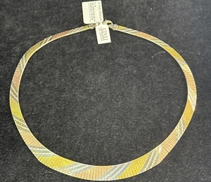14K Gold Over Sterling Silver TC Flex Necklace - Picture 1 of 4