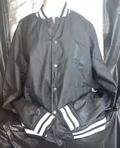 LRG Lifted Research Group Men's M Black White Bomber Jacket Missing 1 Button - Picture 1 of 11