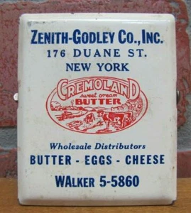 CREMOLAND BUTTER ZENITH-GODLEY Co Duane St NEW YORK alte Anzeige Büroklammer Eier Käse - Bild 1 von 12