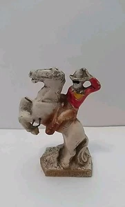 THE LONE RANGER ON SILVER REARING CHALKWARE TOOTH BRUSH HOLDER FIGURE 1938 - Picture 1 of 8