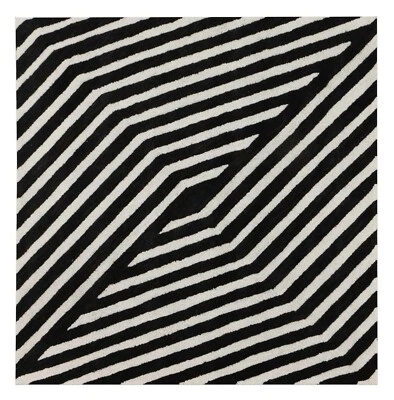 New Optical Square Pattern 5'8''x5'8'' ft Handmade Tufted 100% wool Area Rugs - Image 1 of 4