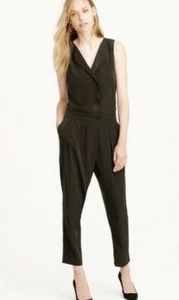 J CREW sleeveless trench jumpsuit olive moss green 4 Excellent! $168 - Picture 1 of 11