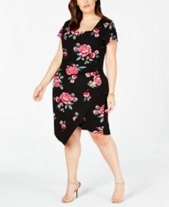 Dress in Black Crave Fame Women's Plus Floral Cut Out Bodycon Size 1X  - Picture 1 of 6