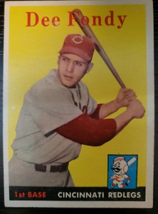 1958 DEE FONDY CINCINNATI REDLEGS BASEBALL TRADING CARD #157 MINT-NM CONDITION