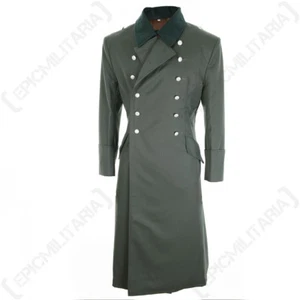 German M36 Gabardine Officers Greatcoat - WW2 Repro Long Great Trench Coat Army - Picture 1 of 9