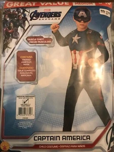 Marvel Avengers Endgame CAPTIAN AMERICA Costume Muscolare Bambino M 8-10 Rubini NUOVO - Foto 1 di 7