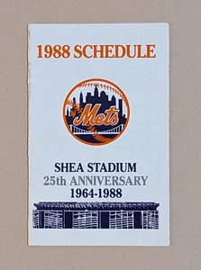 1988 New York Mets Baseball Pocket Schedule MLB WFAN Radio ⚾️⚾️ - Picture 1 of 2
