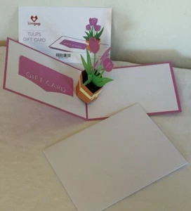 Unused Sealed Tulips Gift Card Lovepop Greeting Card Pop Up Center Purple - Picture 1 of 4