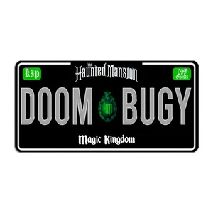 Disney World Doom Buggy License Plate 3"x6" The Haunted Mansion Motorcycle Moped - Picture 1 of 5