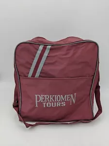 Vintage Perkiomen Tours Bus Co. Day Bag Luggage Maroon/Drk Gray ~13"x12" NEW NOS - Picture 1 of 8