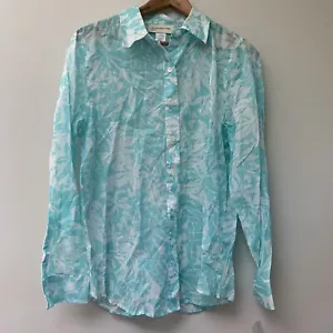 Jones New York Sport Large langärmeliges geknöpftes Damenshirt Blumenmuster Oberteil neu mit Etikett - Bild 1 von 7
