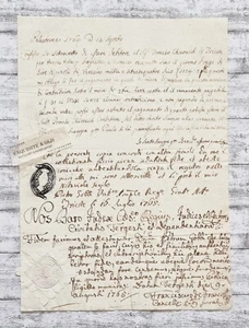 1765 Trieste Italien Handschrift Brief Dokument alt Prägedrucksiegel Papier - Bild 1 von 3
