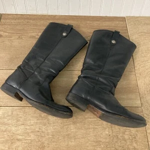 Stivali equitazione alti Frye Melissa 16" da donna taglia 9,5 B pelle neri 77167 Western - Foto 1 di 14