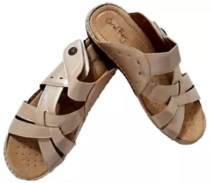 Coral Bay Women's 10 Wide "Jenna" Beige Sandals Hook & Loop Closure New NO BOX - Picture 1 of 11