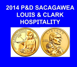 2014 P&D NATIVE AMERICAN SACAGAWEA HOSPITALITY GOLDEN DOLLAR FROM MINT ROLL - Picture 1 of 3
