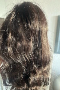 mullet bang lace front fringe straight wavy long European 100% human Hair Wig - Picture 1 of 4