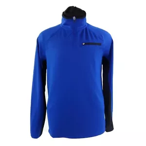 Fila blau Langarm einfarbig Viertel Reißverschluss Pullover Trainingsjacke Herren Größe Medium - Bild 1 von 8