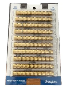 Swagelok B-400-SET Set di ferri in ottone per 1/4 di pollice Raccordo per tubi confezione completa da 100 - Foto 1 di 4