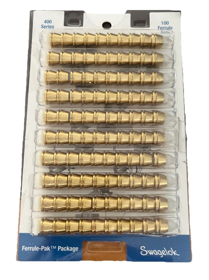 Swagelok B-400-SET Brass Ferrule Set for 1/4 in. Tube Fitting Full Pack Of 100 - Image 1 of 4