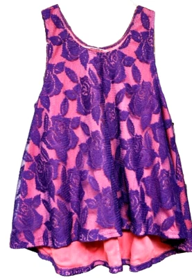 Lace Purple Roses Relaxed Fit Tank Size XL by Cherokee Boho Hippie - Image 1 of 4