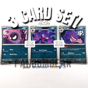 2024 GENGAR GASTLY HAUNTER 3 CARD EVOLUTION SET SV Paldean Fates Pokemon - Picture 1 of 8