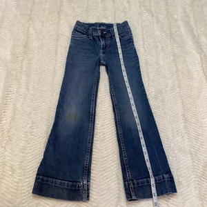 Girls Wrangler Cuff Wide Leg Western Adjustable Waist Sz 6 Slim Girls Jeans - Picture 1 of 7
