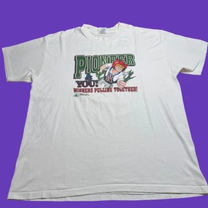 Vintage Pioneer Corn Detasseling Herbie Husker weißes T-Shirt Grafik Nebraska XL - Bild 1 von 12