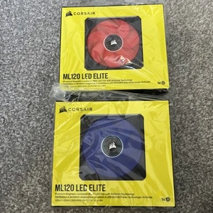 2x Corsair ML120 LED Elite 120mm Magnetic Levitation Red & Blue LED - Photo 1/5