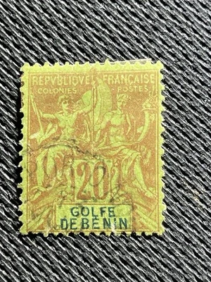 Golfe De Benin 1893 French Colonies 20c Stamp VF Used - Image 1 of 2