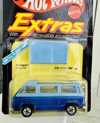 Cámper VW Sunagon 1983 Blackwall raro azul Volkswagen Pop Top Hot Wheels Foto 1 de 4