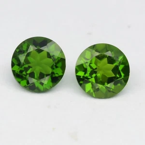 💎 Paar 2 Stück/0,53ct t.w 4mm VS Rund Natürliches Grünes Diopsid - Afrika Edelstein - Bild 1 von 4