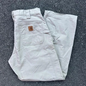 Carhartt hellbraune Latzhose Passform gesäumt Carpenter Hose Herren (passt 34x29) - Bild 1 von 8