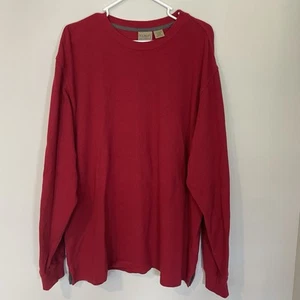 LL Bean Henley Hemd Herren XL Rot Langarm Thermo Waffelstrick Heavyweight - Bild 1 von 8