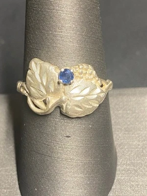 CAROLYN POLLACK 925 STERLING SILVER AND BLUE SPINEL RING SIZE 9 - Image 1 of 4