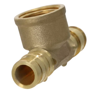 10 Pcs XFITTING 1/2" PEX A EXPANSION FEMALE TEE, F1960, Lead Free Brass - Picture 1 of 7