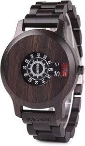 BOBO BIRD Unique Retro Fashion Ebony Wood Watch NEW - Picture 1 of 7