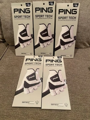 Guantes de golf Ping Sport Tech para hombre 5 paquetes talla LH cadete mediano grande BIN $95 Foto 1 de 4